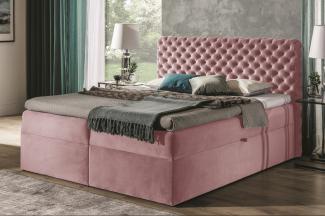 Stylefy 'Angelo' Boxspringbett, Velours Lila 180 x 200 cm