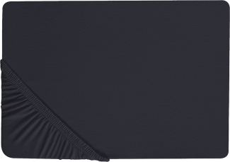 Spannbettlaken Baumwolle schwarz 200 x 200 cm JANBU