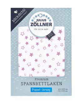 Julius Zöllner 8357158005 Jersey Spanntuch Premium, blickdicht, aus Jersey Doppeltuch, passend für Kinderbetten 60x120 und 70x140 cm, stella pink