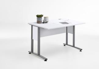 FMD Möbel - CALVIA 1 - Schreibtisch 120 cm - melaminharzbeschichtete Spanplatte - Brillantweiß - 120 x 75 x 80cm