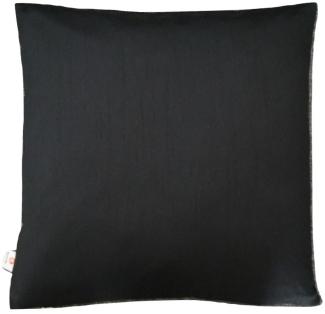 Einfarbig Kissenbezug mit unsichtbarer Reißverschluss in Schwarz, 100% weiche Dupionseide Kissenhülle für Sofa & Bett Kissen - 40 cm x 40 cm
