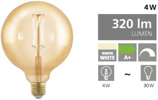 Eglo 11694 LED FILAMENT Leuchtmittel GOLDEN AGE GLOBE - E27-LED-G125 4W/320lm 1700K 1 STK dimmbar