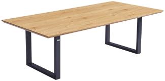 HOME DELUXE Esstisch Eckig AVENCIA inkl. U-Fuß - 240 x 120 cm - Farbe: Light Oak, Größe: 240 x 120 cm