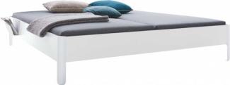 NAIT Doppelbett farbig lackiert Winterweiß 140 x 200cm Ohne Kopfteil