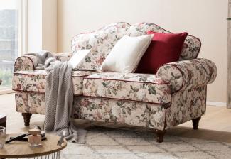 Sofa 2-Sitzer Elita in creme Landhaus Blumen 170 cm