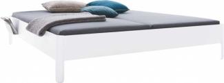 NAIT Doppelbett farbig lackiert Reinweiß 140 x 220cm Ohne Kopfteil