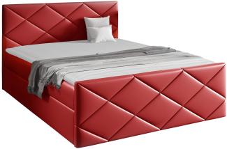 Mirjan24 Boxspringbett Alpiry, Rot 180 x 200 cm Kunstleder