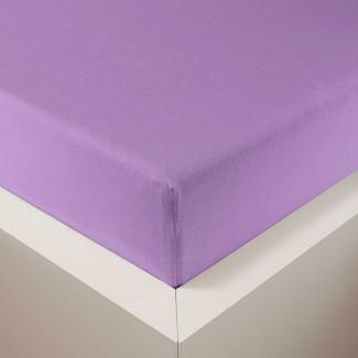 Traumschlaf Jersey Elasthan Spannbettlaken Samtweich | 180x200 - 200x220 cm | lavendel