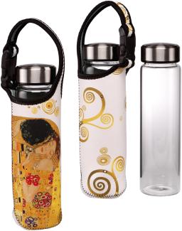 Goebel Trinkflasche Gustav Klimt - Der Kuss, Glasflasche mit Neoprenhülle, Artis Orbis, Glas-Kombi, Bunt, 700 ml, 67061491