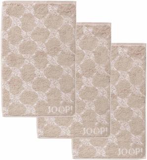 JOOP! Gästetuch Classic Frottierkollektion, 3er Pack - Walkfrottier Beige Cornflower 30x50cm