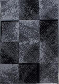 Kurzflor Teppich Pago Läufer - 80x300 cm - Schwarz