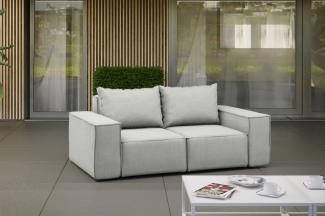 Gartensofa Loungesofa Sofa 2-Sitzer GARDENT wetterfester Stoff NXL Hellgrau