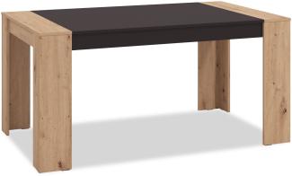 Esstisch Esszimmertisch 154x90 cm Holztisch Küchentisch Tisch Holz Massiv Eiche Schwarz