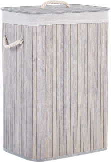 Korb mit Deckel Bambusholz hellgrau rechteckig KOMARI
