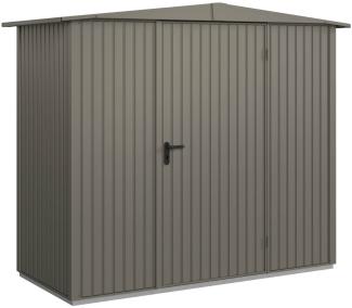 Hörmann Metall-Gerätehaus Berry Classic mit Satteldach Typ 1, 259 x 121 cm, quarzgrau, 3,1 m²,1-flüglige Tür