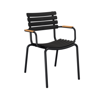 HOUE ReCLIPS Stuhl mit Armlehne Aluminiumgestell Bambus Black