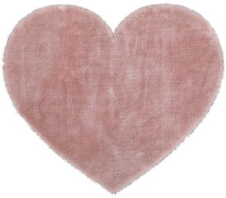 Kunstfellteppich Lambskin Herz, rosa, 70 x 80 cm