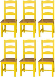 Casa Padrino Landhausstil Esszimmer Stuhl Set 48 x 41 x H. 93 cm - Verschiedene Farben - Massivholz Küchen Stühle 6er Set - Esszimmer Möbel im Landhausstil