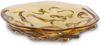 Casa Padrino Luxus Glasschale Gelb Ø 27,5 x H. 7 cm - Mundgeblasene Deko Glas Obstschale - Glas Deko Accessoirs - Luxus Kollektion