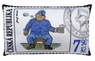 Kissen 30x18 cm, Svejk mit Pintglas, Briefmarke