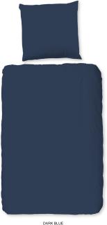 hip Mako Satin Bettwäsche 2 teilig Bettbezug 135 x 200 cm Kopfkissenbezug 80 x 80 cm 0280. 22. 08 Blue