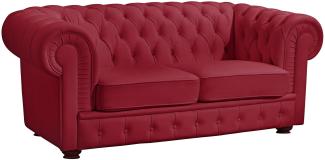 Sofa 2-Sitzer Kalea Bezug pigmentiertes Nappaleder Buche nussbaum dunkel / rot 21360