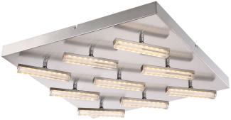 LED Deckenleuchte, 9 Flammig, Nickel matt, satiniert, L 55cm