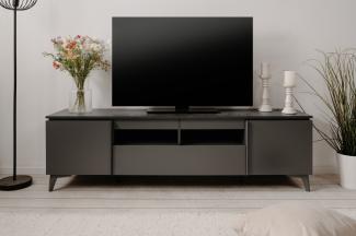 TV-Lowboard Bertrix in grau und Schiefer 177 cm