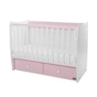 Lorelli Babybett MATRIX NEW Kinderbett 120 x 60 cm, 2 Ebenen, 2 Schubladen rosa