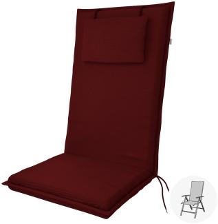 Doppler Sitzauflage "Elegant" High, bordeaux, für Hochlehner (119 x 48 x 6 cm)