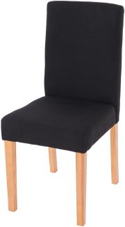 Esszimmerstuhl Littau, Küchenstuhl Stuhl, Stoff/Textil ~ schwarz, helle Beine