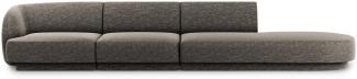 Micadoni 4-Sitzer Rechts Sofa Miley | Bezug Grey | Beinfarbe Black Plastic