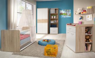 Babyzimmer Set Wickelkommode Bett sonoma eiche weiß 4-teilig