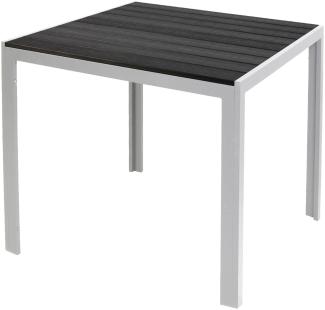 Non-Wood Gartentisch Aluminium 90cm x 90cm x 74cm silber/schwarz