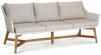 Lounge-Couch Paterna 3-Sitzer Teakholz/alabaster