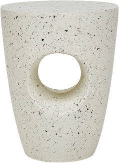 Beistelltisch Beton weiß Terrazzo Optik rund ⌀ 37 cm EDOLO