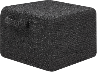 Pouf Jute schwarz 45 x 45 x 30 cm DHADAR