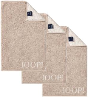 JOOP! Gästetuch Classic Frottierkollektion, 3er Pack - Walkfrottier Beige 30x50cm