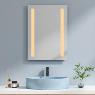 EMKE LED Badspiegel 50x70cm Badezimmerspiegel mit Warmweißer Beleuchtung
