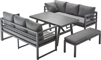 Primaster Aluminium Lounge Set Riva Sitzgruppe Sofa Couch Lounge Gartenmöbel