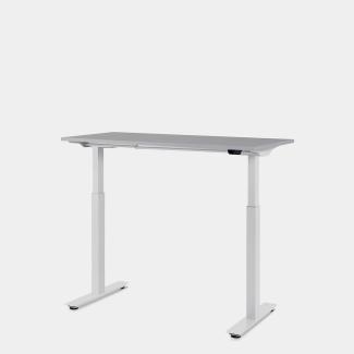 120 x 60 cm WRK21® SMART - Grau Uni / Weiss elektrisch höhenverstellbarer Schreibtisch