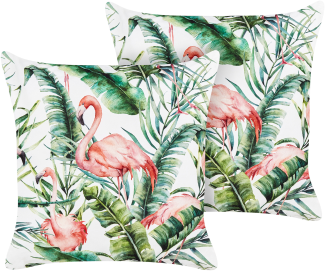 Gartenkissen Flamingomuster mehrfarbig 45 x 45 cm 2er Set ELLERA