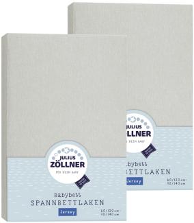 Julius Zöllner Spannbetttuch Jersey 70x140 / 60x120 Hellgrau Doppelpack