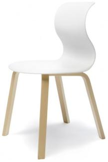 Pro 6 Stuhl - Gestell Buche schneeweiß Universalgleiter Kunststoff