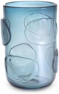 Casa Padrino Luxus Deko Glas Vase Blau Ø 23 x H. 34 cm - Elegante mundgeblasene Blumenvase - Luxus Kollektion