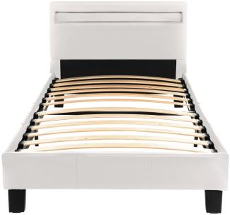 Home Deluxe Polsterbett mit LED-Beleuchtung 'ASTRO' Lattenrost Weiß 90 x 200 cm