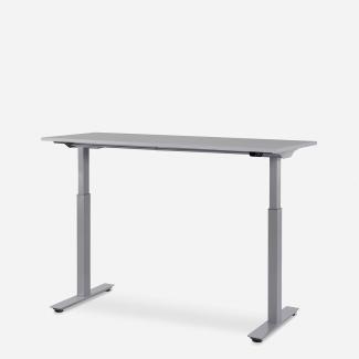 140x60 cm WRK21® SMART - Grau Uni / Grau elektrisch höhenverstellbarer Schreibtisch
