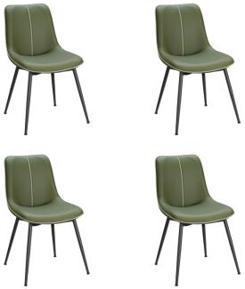 VASAGLE Esszimmerstuhl (4 St), Polsterstuhl, verstellbare Füße, 56 x 50,3 x 81 cm (T x B x H), waldgrün