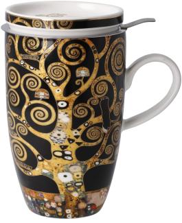 Goebel Teetasse mit Deckel und Sieb Gustav Klimt - Der Lebensbaum, Artis Orbis, Fine Bone China, 450 ml, 67072031