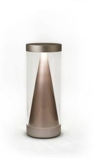 NEOZ kabellose Akku-Tischleuchte APEX UNO LED-Lampe dimmbar 1 Watt 20,8xØ8 cm Silber (Aluminium eloxiert)